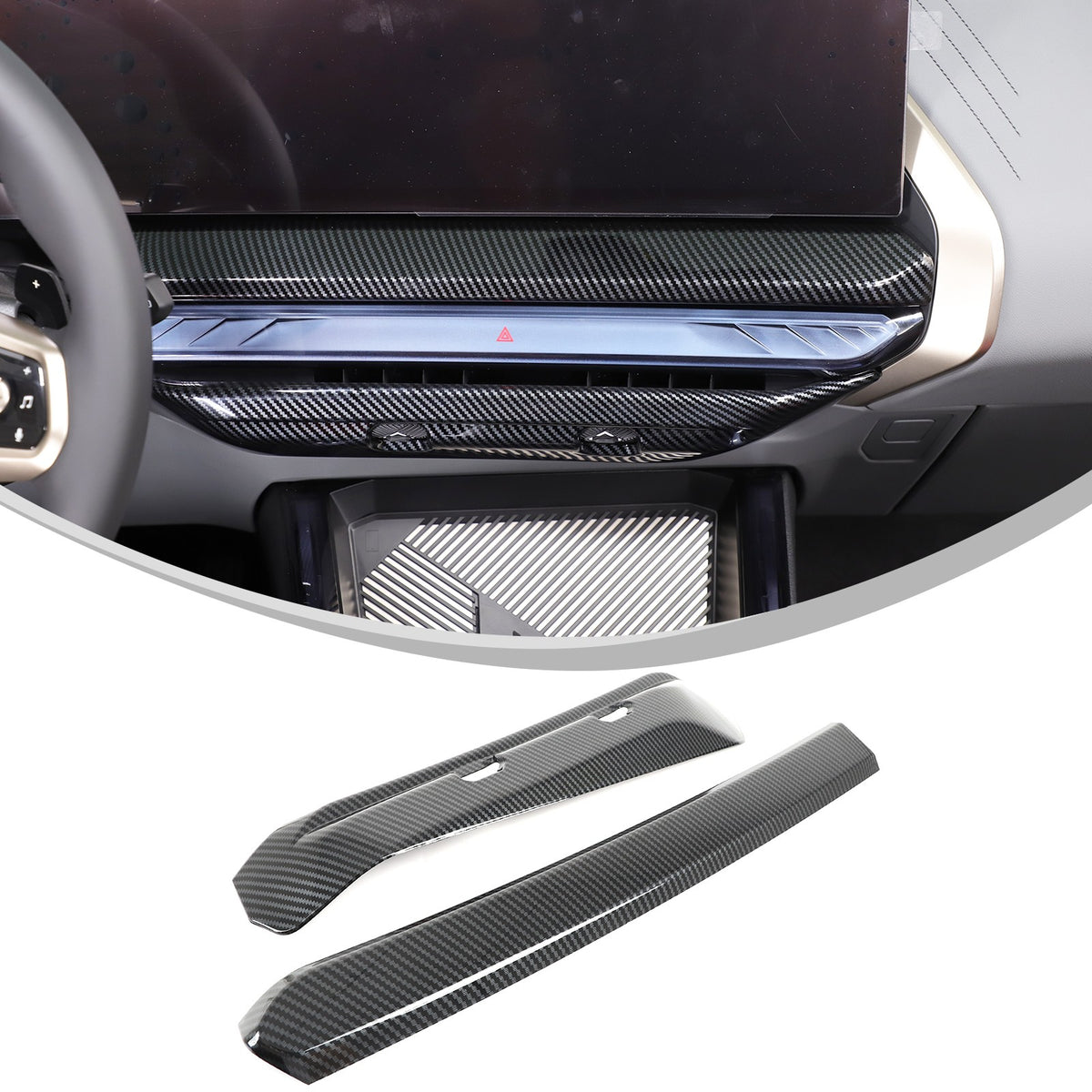Carbon Fiber ABS Center Console Air Outlet Frame Trim For BMW X3 G45 2025+ 2