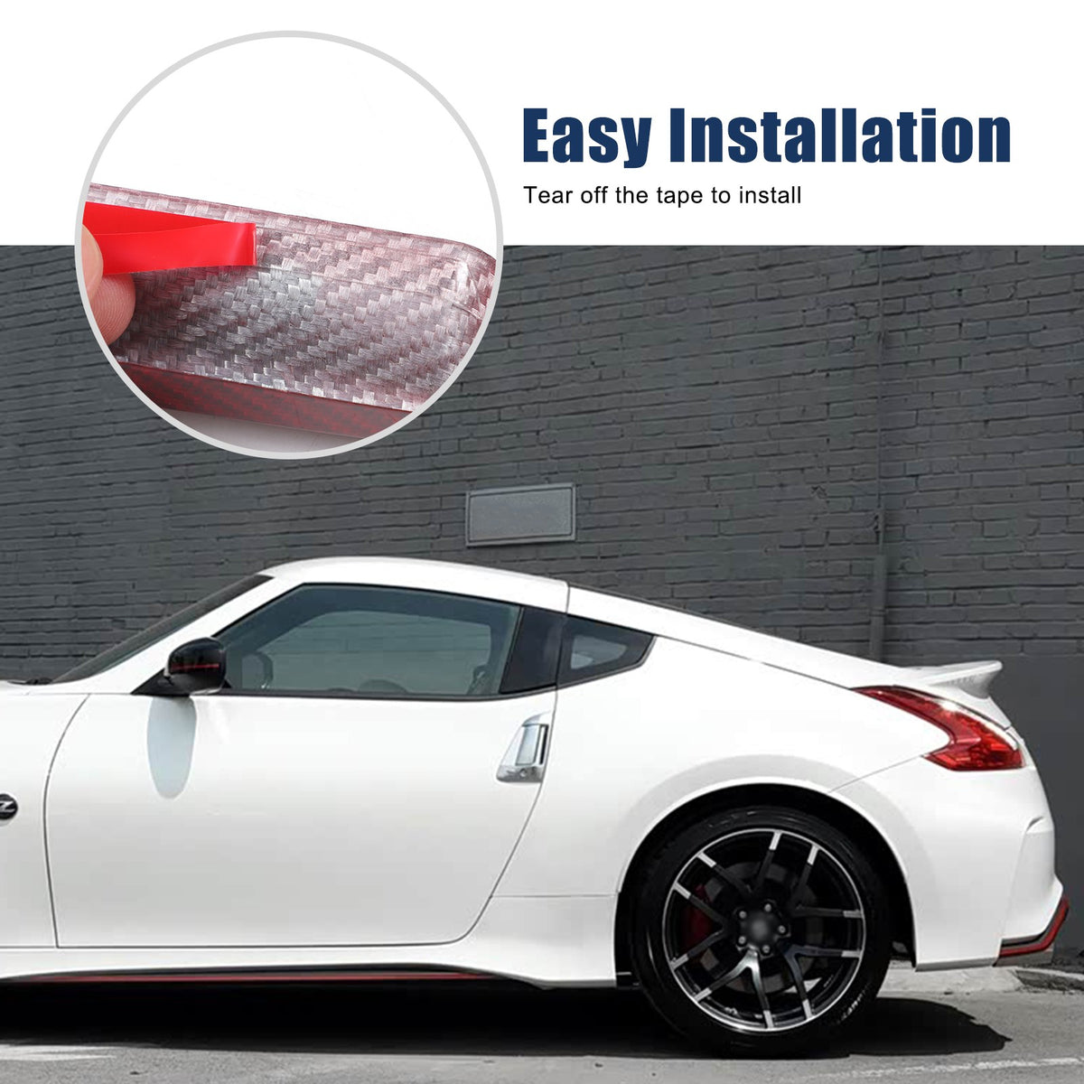 Red Real Carbon Fiber Door Handle Cover For Nissan 370Z Z34 2009-2019 4