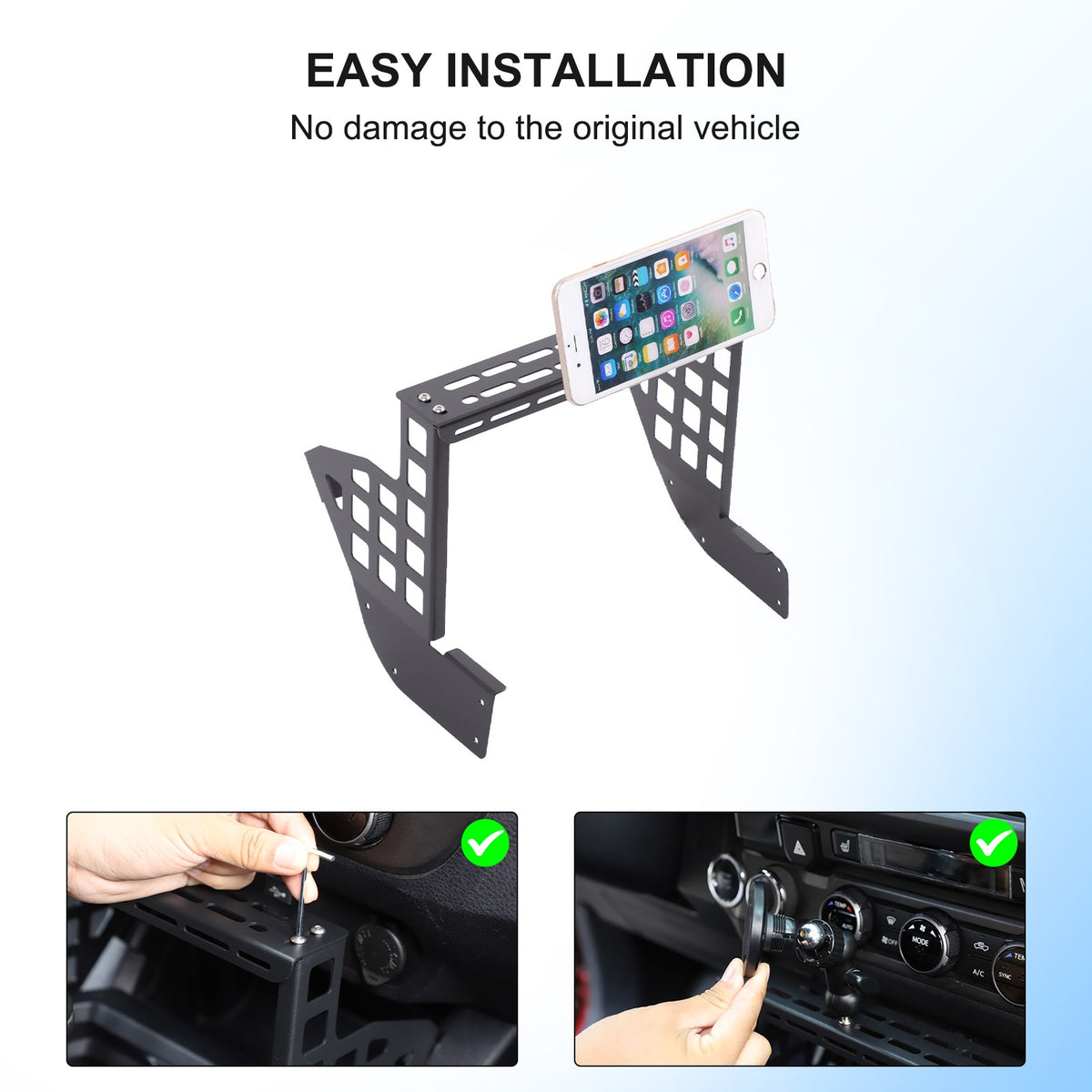 Magnetic Center Molle Panel Digital Device Mount For Toyota Tacoma 2016-2022 US 6