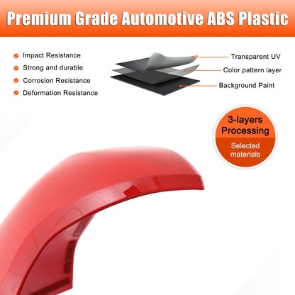Red ABS Side Mirror Cover Trim with Turn Signal For Toyota Tundra/Sequoia 22+ US 5