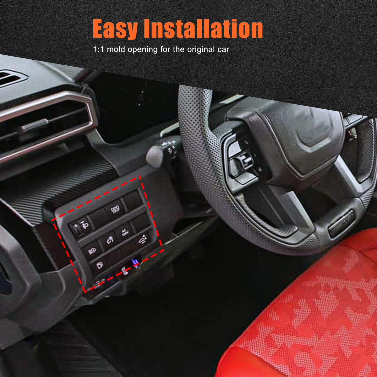 ABS Carbon Fiber Interior Full Set Panel Cover Trim Kit for Toyota Tacoma 24-26 - Styles 1-5 55