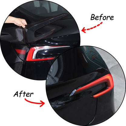 Smoked Black Rear Tail Light Guard Decor Cover Trim For Tesla Model 3 2023-24 19