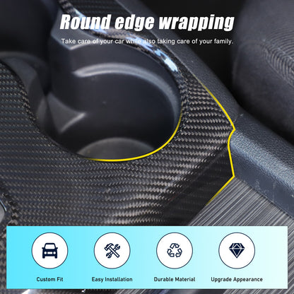 Real Carbon Fiber Center Gear Cup Trim For Honda Pilot/Ridgeline/Passport 16-22 13