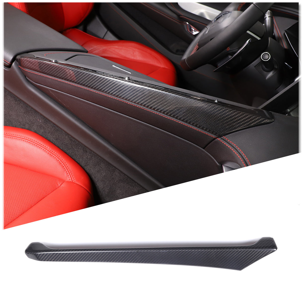Carbon Fiber Interior Center Console Panel Cover For C8 Corvette Z06 Z51 20-25 2