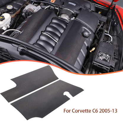 Real Carbon Fiber Engine hood Protection Cover Trim for corvette C6 05-13 1
