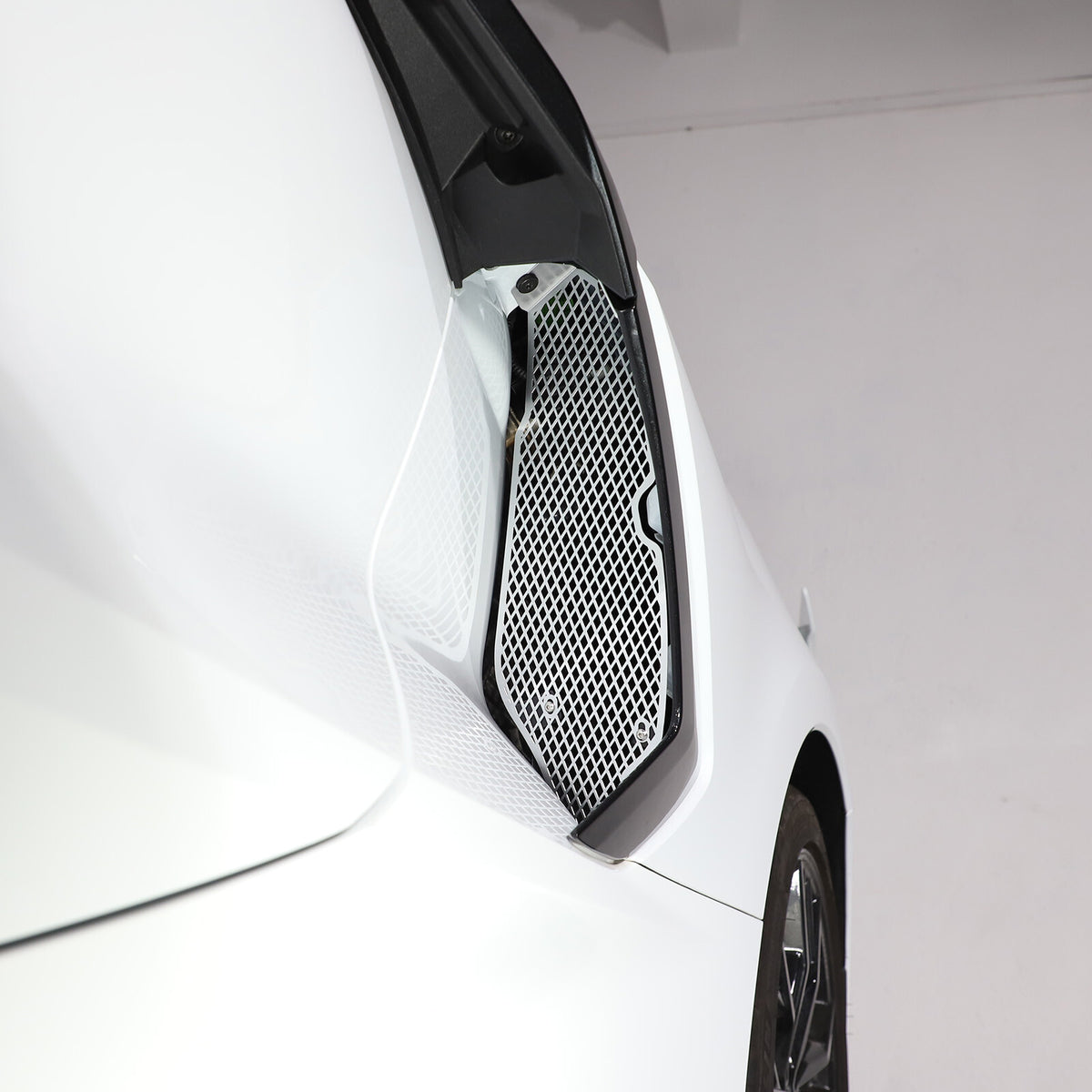 Silver Steel Intake Mesh Grille Insert Guard For Corvette C8 2020-2026 21