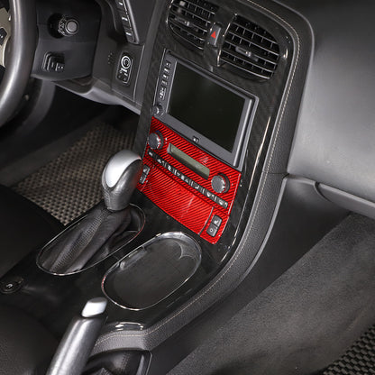 Red Real Carbon Fiber Center Console Air Conditioner Trim For Corvette C6 05-13 14