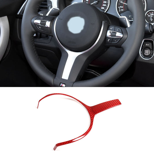 For BMW Steering Wheel Trim Red REAL Carbon Fiber M-Sport F20 F22 F30 F32 F10 X5 1