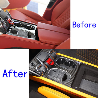 Real Carbon Fiber Water Cup Holder Frame Cover Trim For Lamborghini URUS 18-23 8