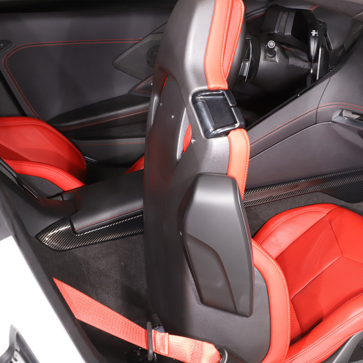 ABS Carbon Fiber Center Console Side Trim Strip Cover For Corvette C8 2020-2026 10