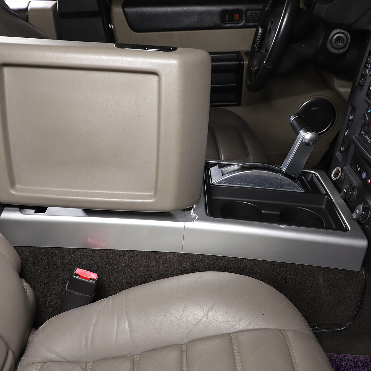 Silver Interior Gear Shift Panel Side Trim Cover For Hummer H2 2003-2007 9