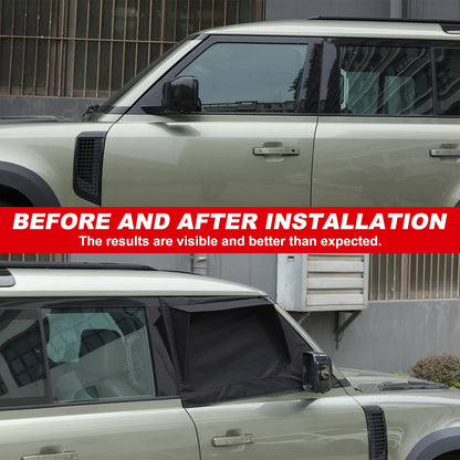 Block Shades Front Car Door Window Cover Sun Protection For LR Defender 2020+ US 4