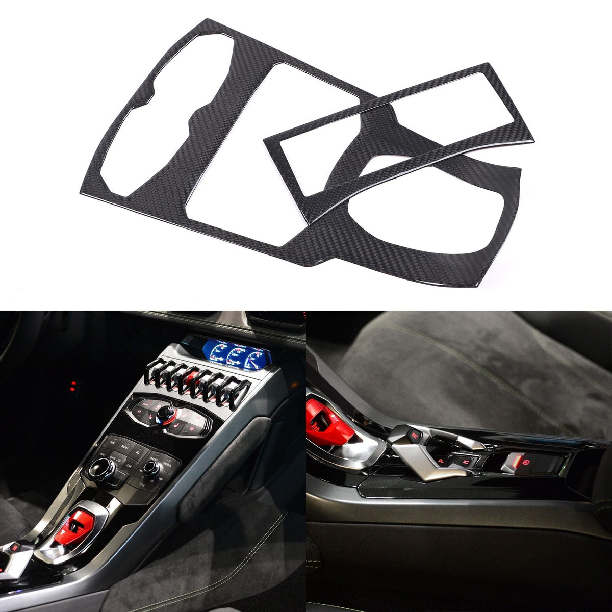 Real Carbon Fiber Center Multi Media Trim For Lamborghini Huracan 580/610 14-18 14