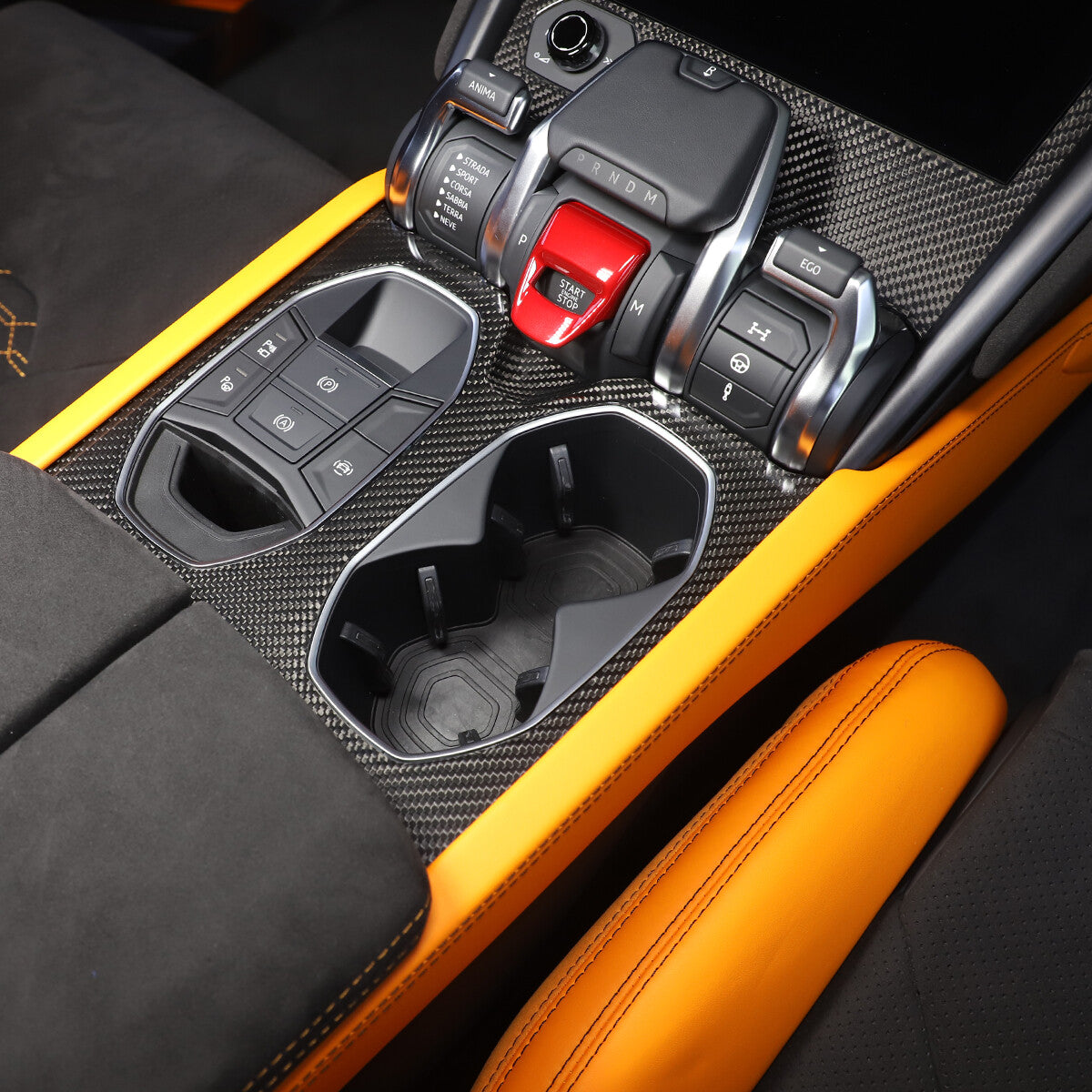 Real Carbon Fiber Water Cup Holder Cover Trim For Lamborghini URUS 2018-23 6