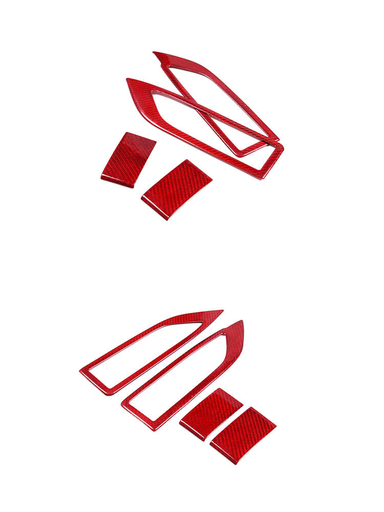 Red Real Carbon Fiber Center Interior Set Cover Trim Kit For Ferrari 458 2011-16 42