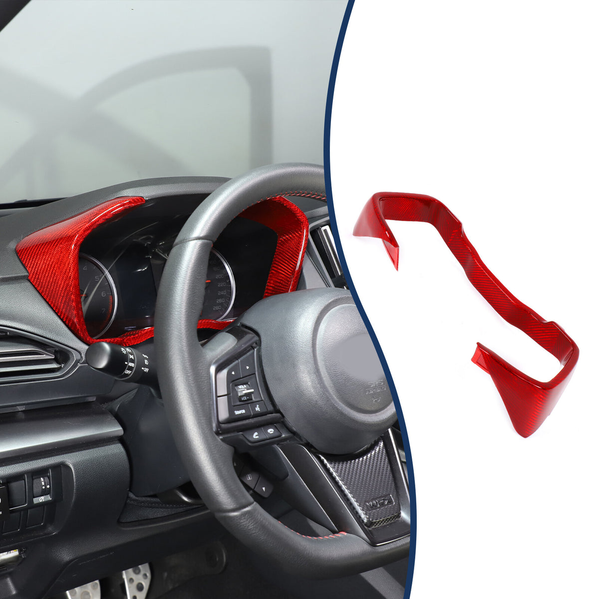 Red Real Carbon Fiber Center Console Dashboard Trim For Subaru WRX 2022+ 8