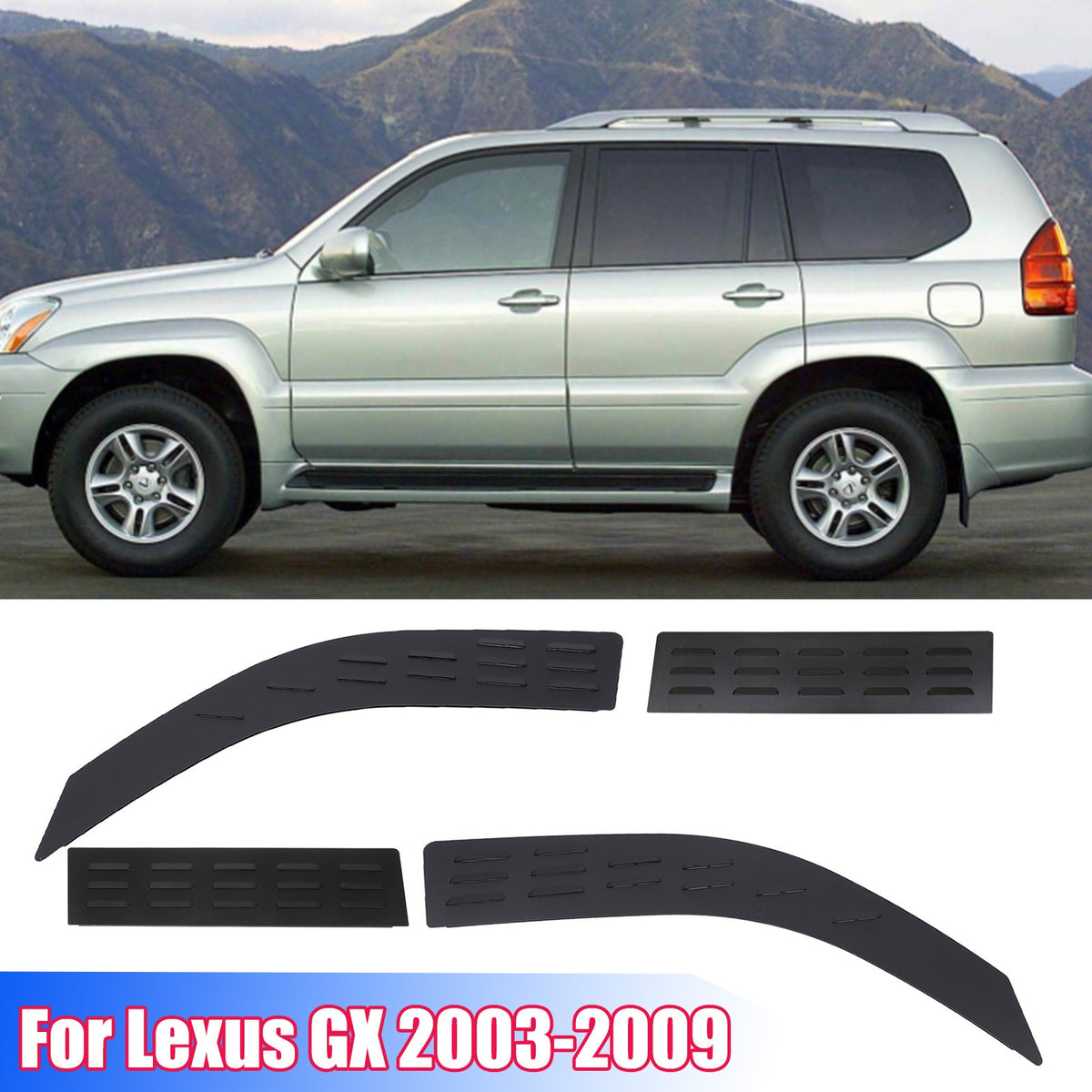 Front & Rear Window Glass Louver Air Vent Panel Trim For Lexus GX 2003-2009 1