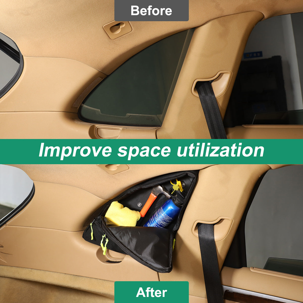 Rear Trunk Left Side Storage Bag Organizer For Porsche Cayenne 958 2011-2017 19