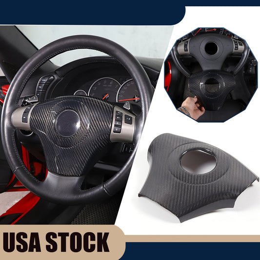 Real Carbon Fiber Steering Wheel Center Surround Trim Cover For Corvette C6 05+ 1