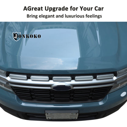 ABS Silver Front Hood Grill Cover Bonnet Trim fits For Ford Maverick 2022-24 US 10