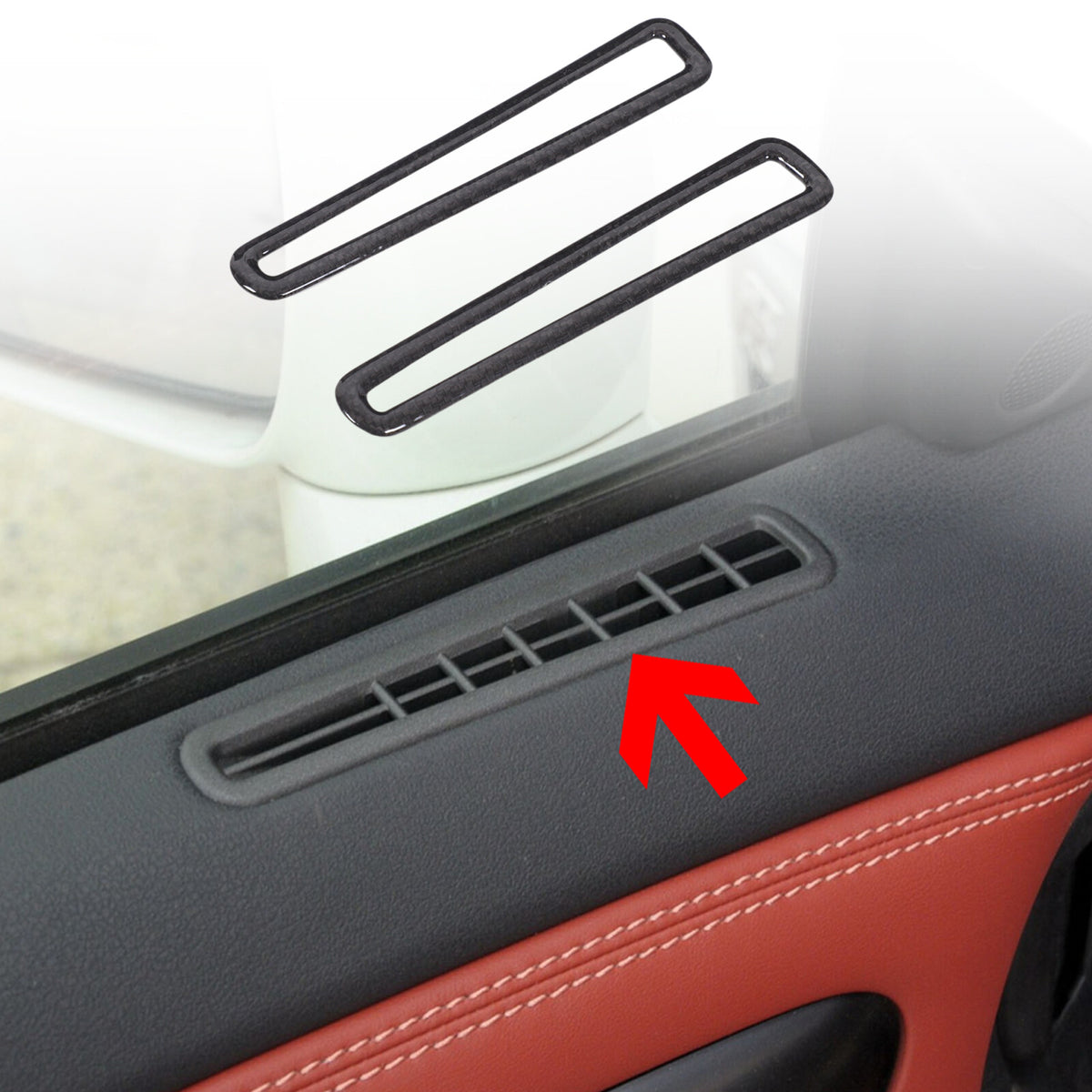 Real Carbon Fiber Interior Window Air Outlet Trim For Nissan GT-R R35 2008-16 3
