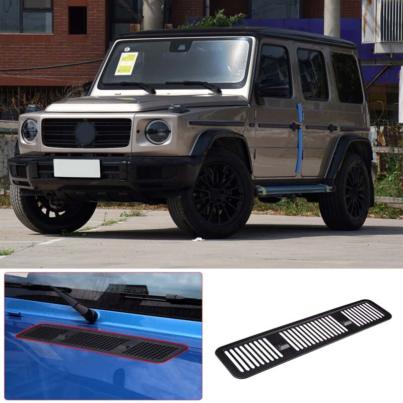 Matte Real Carbon Fiber Hood Air Inlet Vent Trim for Benz G Class W463 2019+ 3
