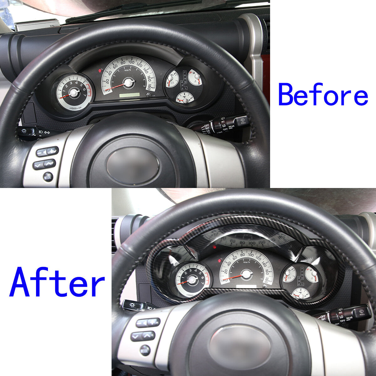 ABS Carbon Fiber Full Interior Center Decoration Trim Kit For FJ Cruiser 2007-21 - Styles 1-5 34
