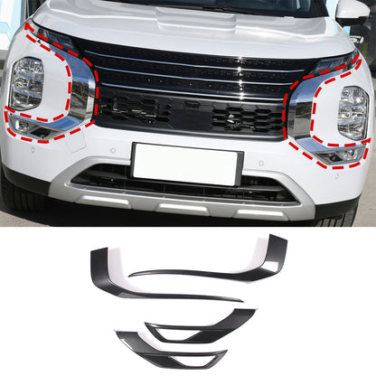 ABS Carbon Fiber Front Side Grille Molding Trim For Mitsubishi Outlander 22-23 3