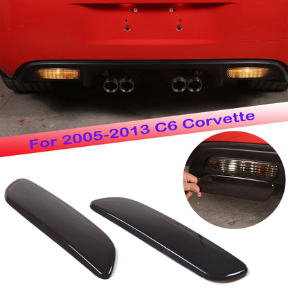 Smoked Black Front Headlight & Rear Tail Light Cover Trim For Corvette C6 05-13 33