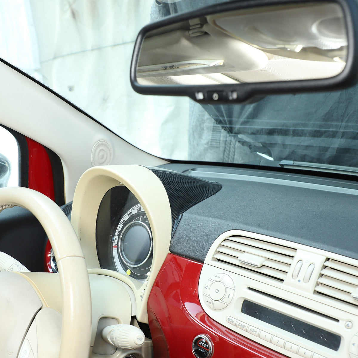 Real Carbon Fiber Dashboard Instrument Upper Trim For Fiat 500 312 2007-15 10
