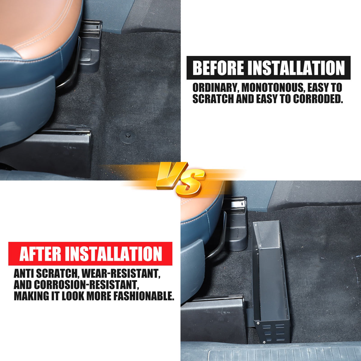 Carbon Steel & Aluminum Under Seat Storage Box Basket For Ford Maverick 2022+ 17