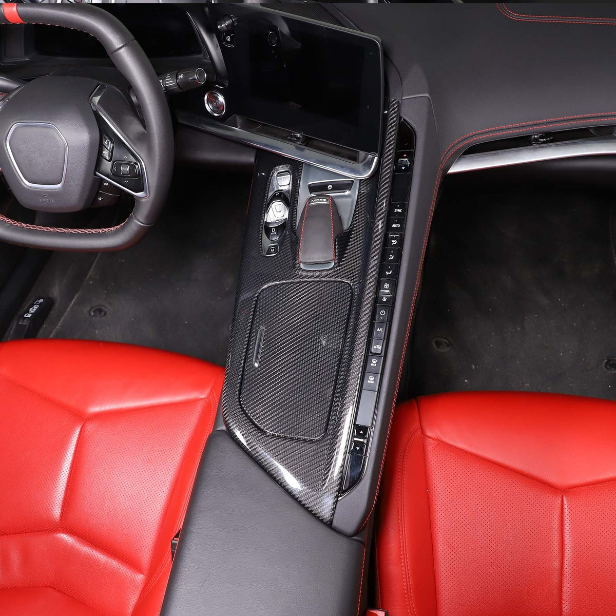 Real Carbon Fiber Console Gear Shift Panel Trim For C8 Corvette Z06 Z51 20-25 19