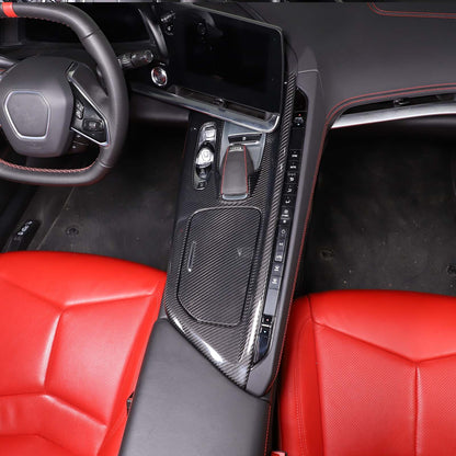 Real Carbon Fiber Console Gear Shift Panel Trim For C8 Corvette Z06 Z51 20-25 19