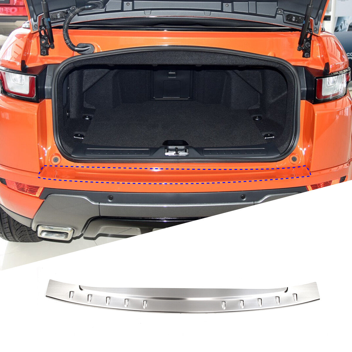Chrome Rear Bumper Guard Protector Bar Steel For LR Range Rover Evoque 2012-19 2