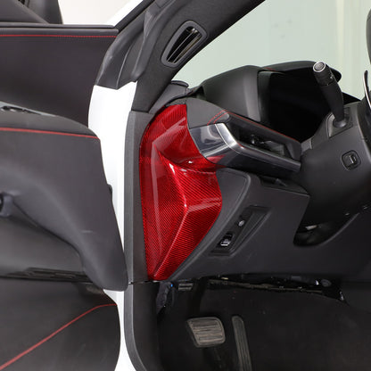 Red Real Carbon Fiber Dashboard Side Trim ForCorvette C8 Stingray Z06 Z51 2020+ 10