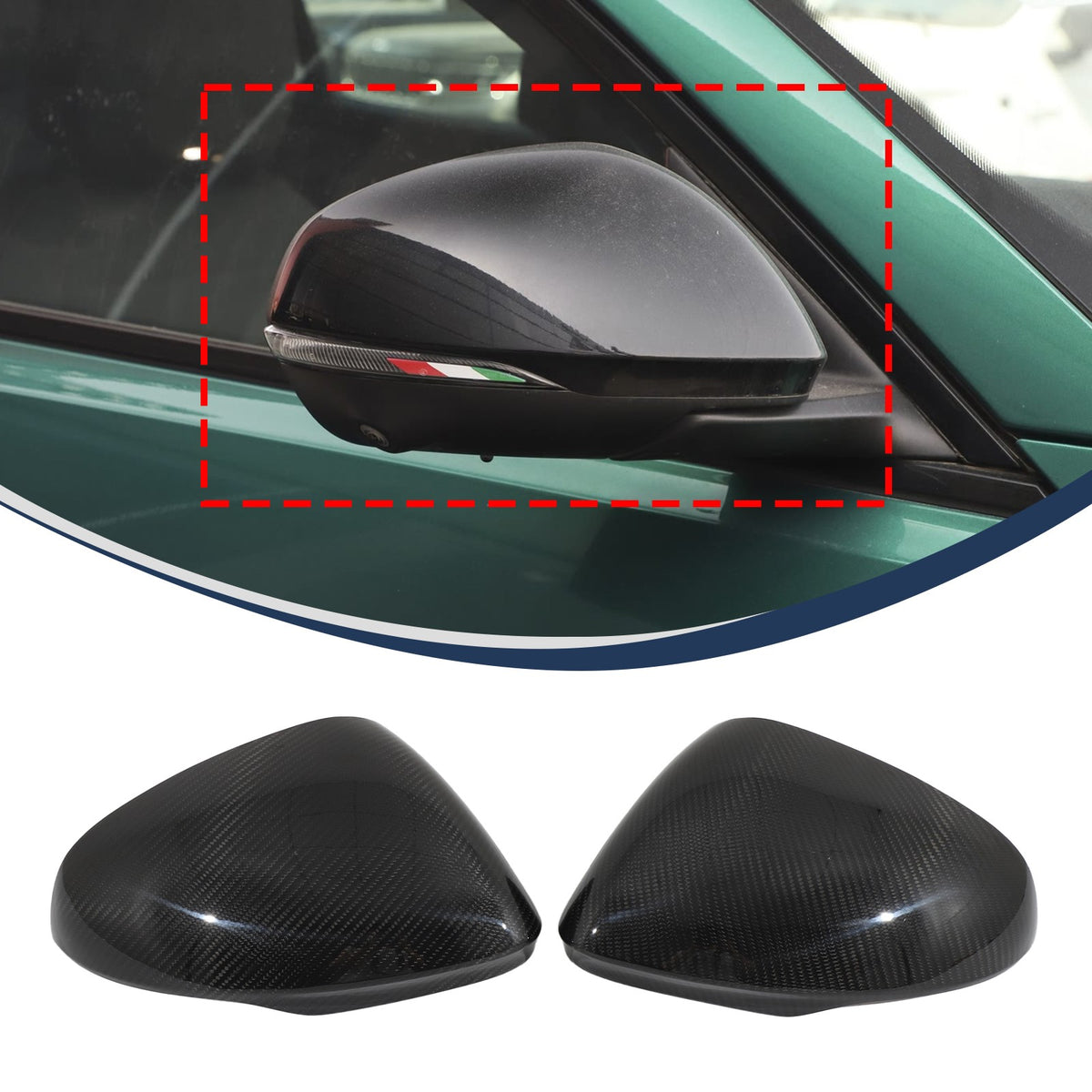 Real Carbon Fiber Outer Exterior Rearview Mirror Covers For Alfa Romeo Tonale 2