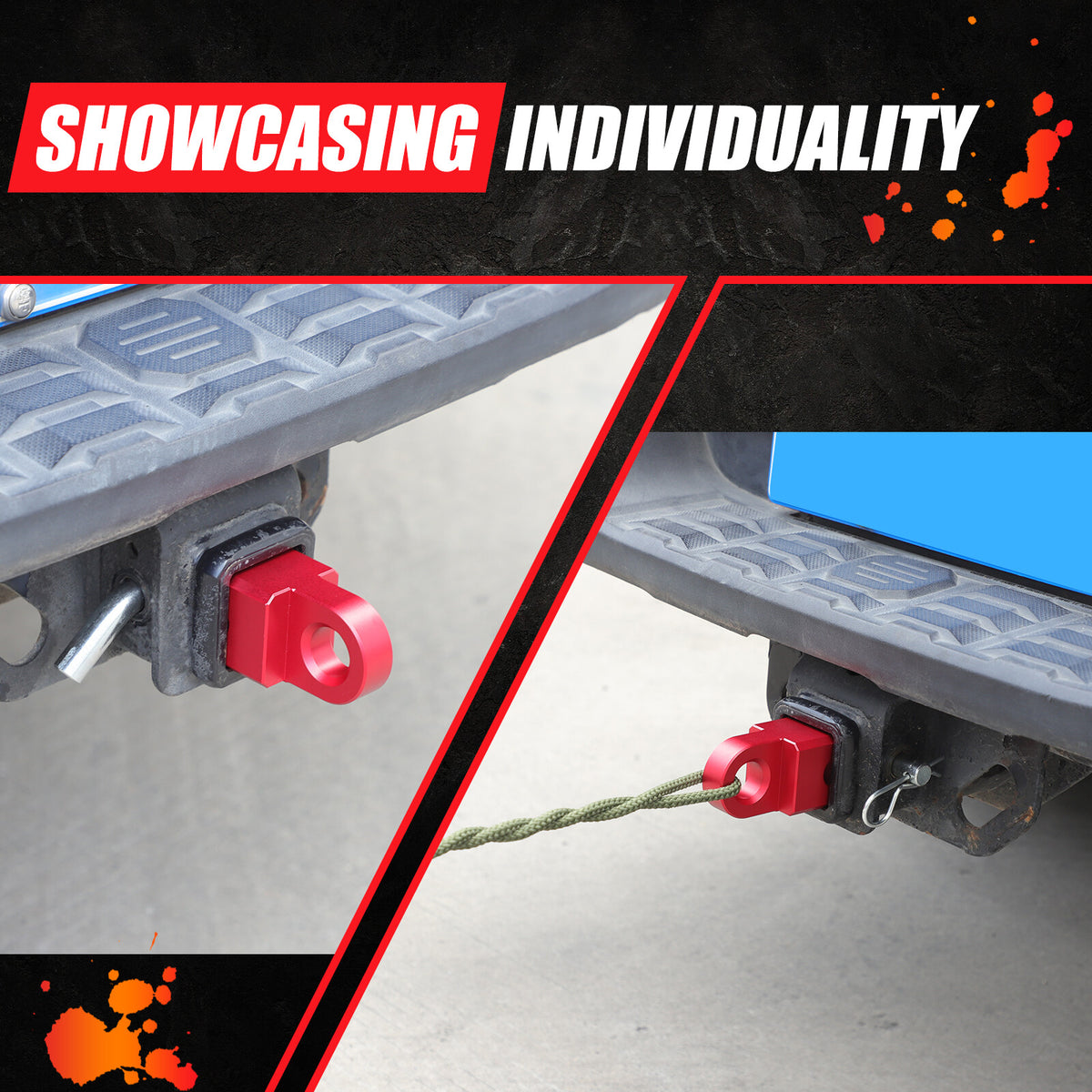 Red Aluminum Alloy Trailer Mount Receiver Hitch Tow Hook For Toyota Tacoma 16-22 4