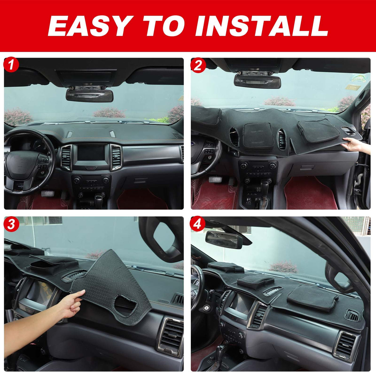 Interior Center Console Dashboard Storage Bag For Ford Ranger T7 T8 2015-21 US 6