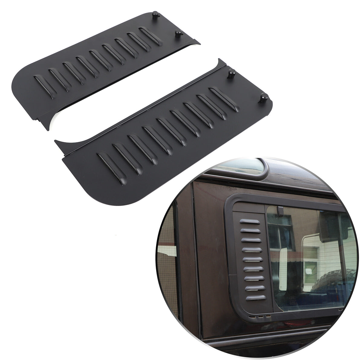 Rear Window Glass Louver Air Vent Panel Trim For LR Defender 110 L316 04-18 10