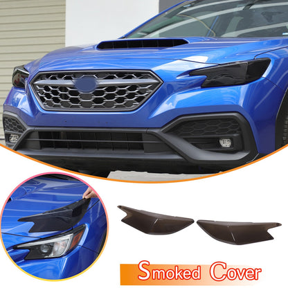 ABS Smoked Black Front Headlight Cover Trim Overlay For Subaru WRX VB 2022+ 1