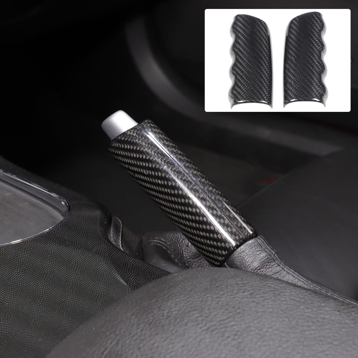 Real Dry Carbon Fiber Handbrake Lever Cover Trim For Corvette C6 2005-2013 20