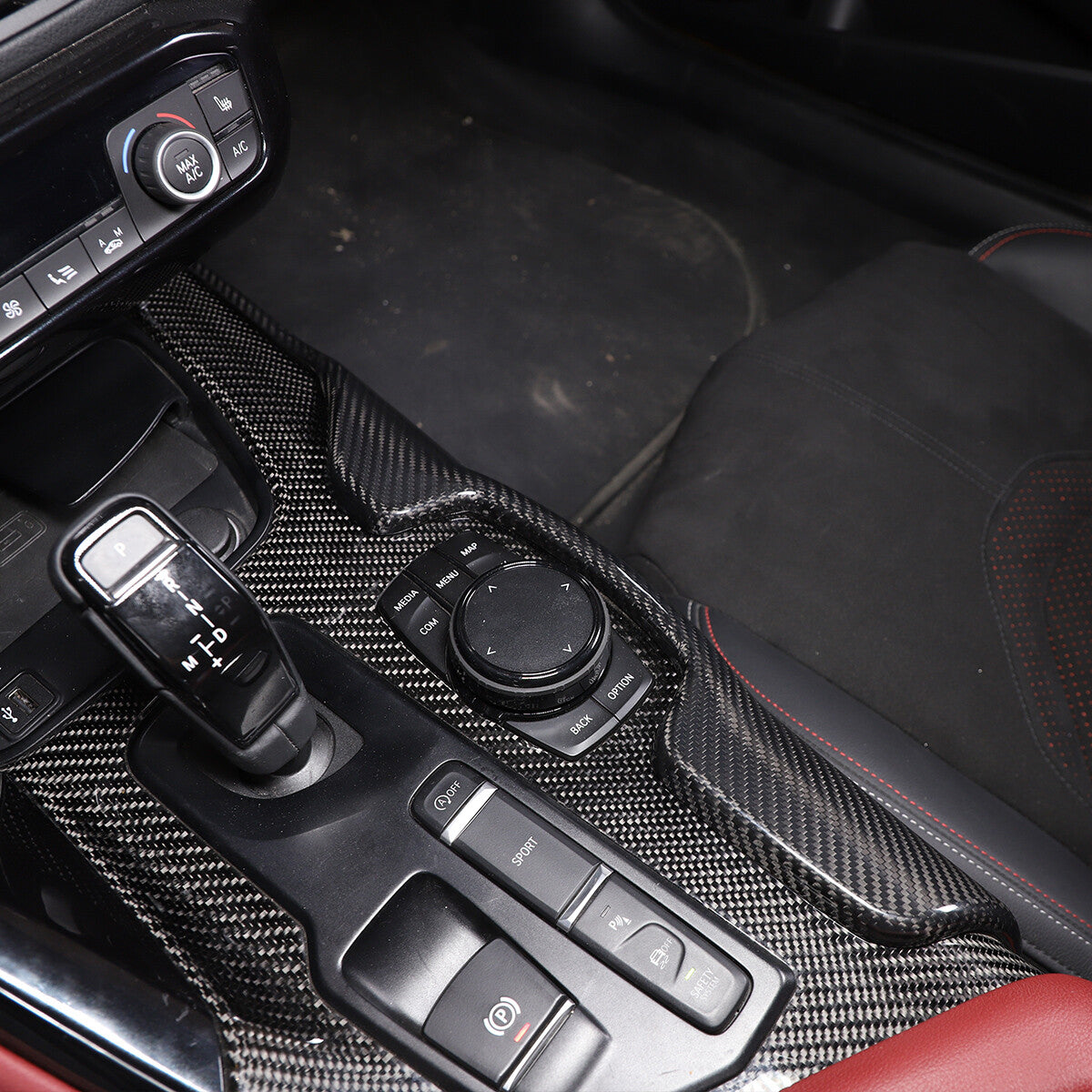 Carbon Fiber Center Console Side Panel Trim Part Kit For GR Supra 2019-2024 6
