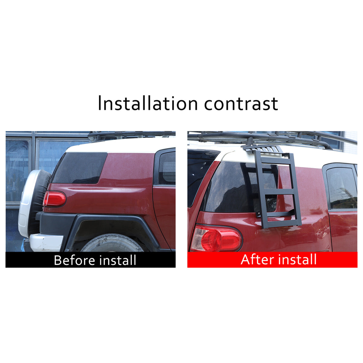 Right Side Window Step Ladder Roof Rack Access for Toyota FJ Cruiser 2007-21 US 11