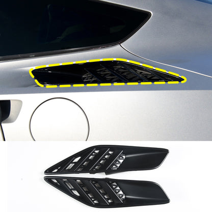 Matte Black ABS Fender Air Vent Outlet Trim For Corvette C7 2014-2019 2