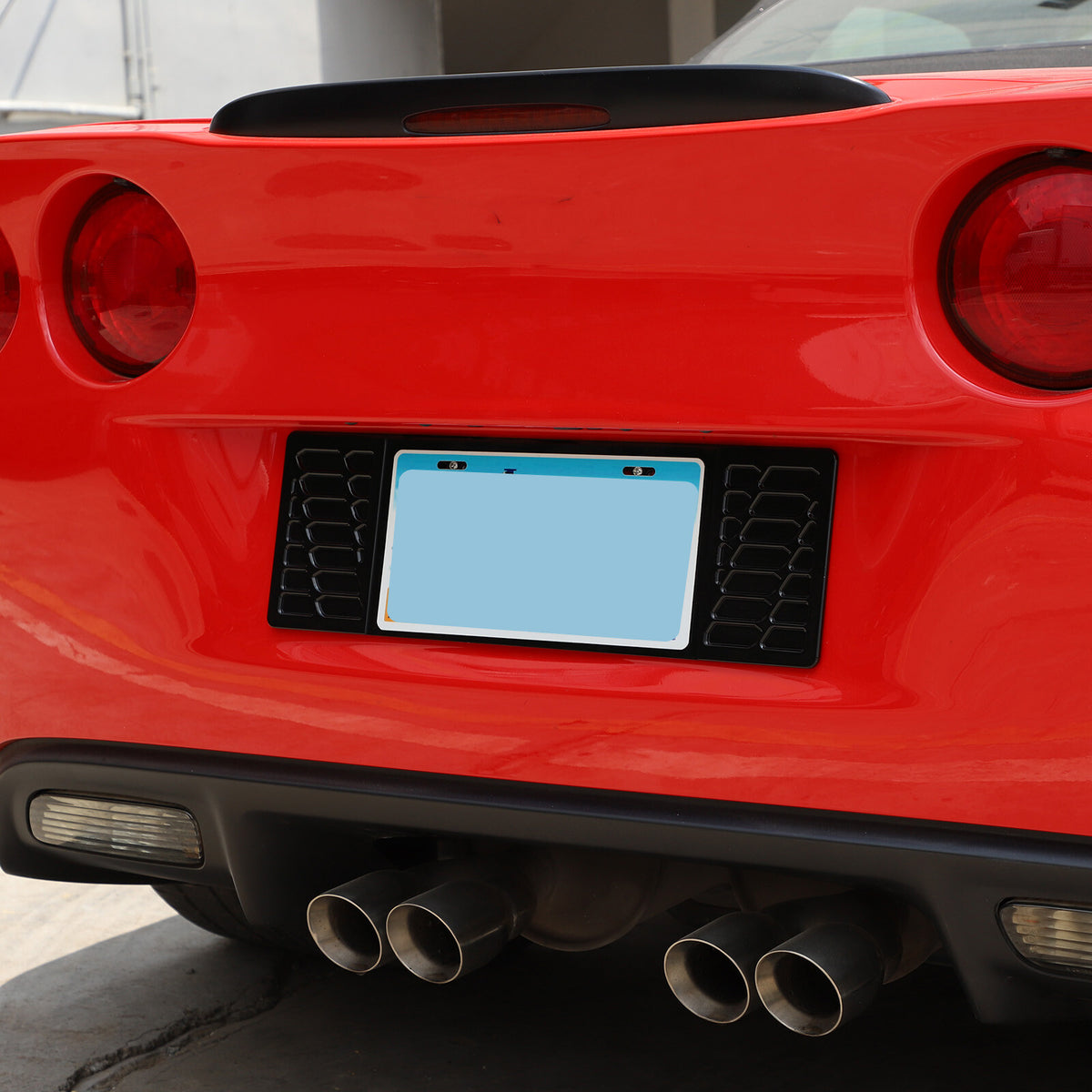 Black Aluminum alloy Rear License Plate Frame Trim For Corvette C6 2005-13 US 5