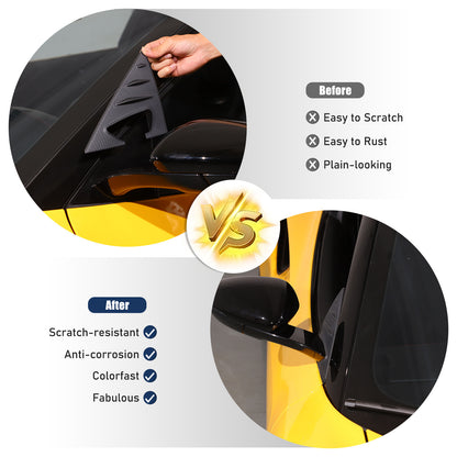 Matte Real Carbon fiber Window A Pillar Triangle Cover Trim for Lotus EMIRA 21+ 9