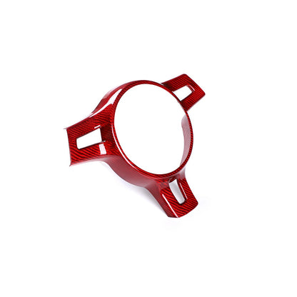 Red Real Carbon Fiber Steering Wheel Trim Cover For Porsche 911 2010-2015 3