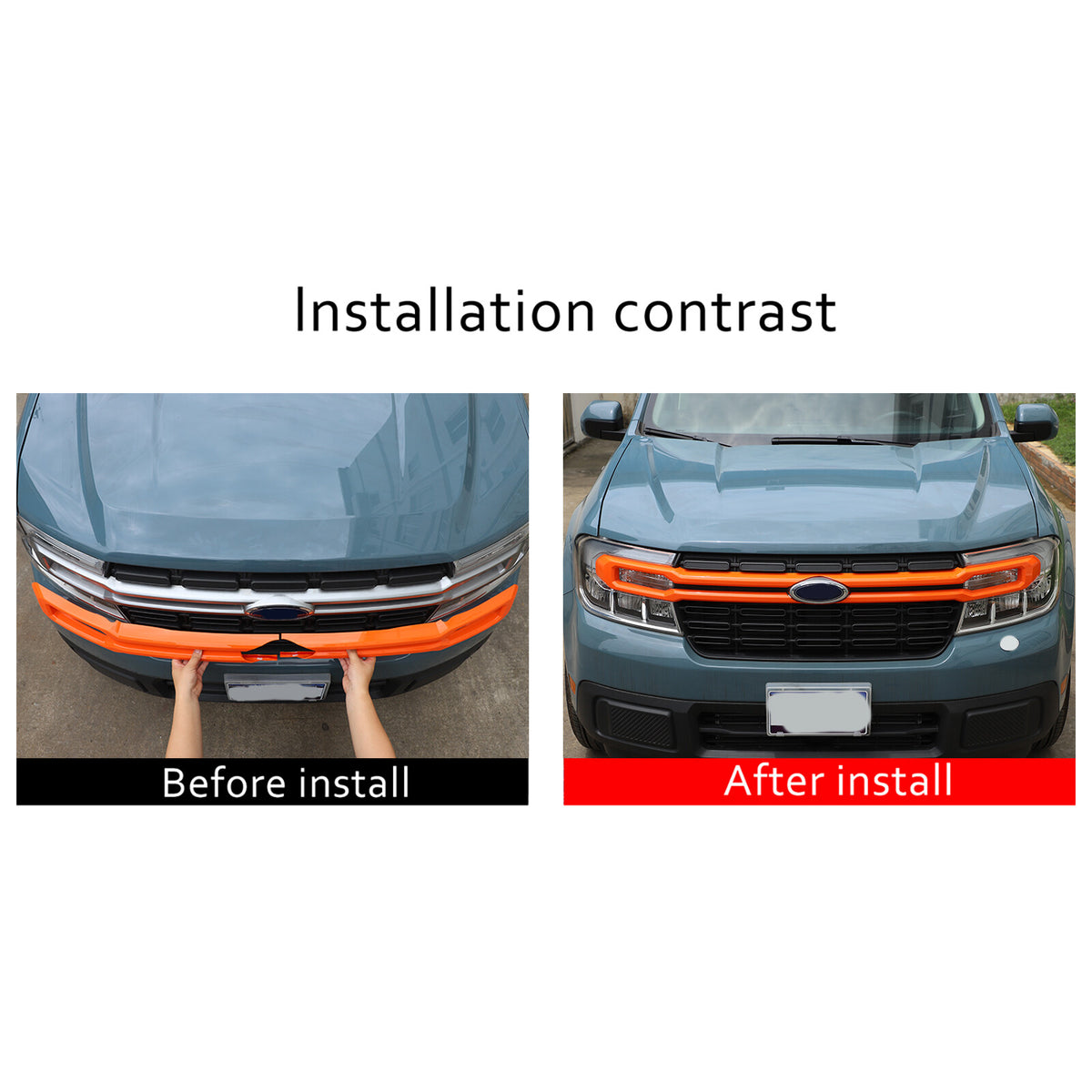 Orange Front Bumper Grille Grill Cover Moulding Trim For Ford Maverick 2022 US 13