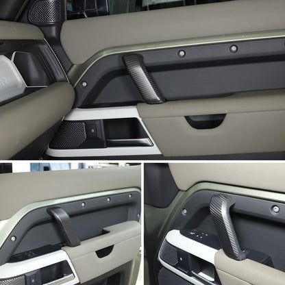 Matte Real Carbon Interior Door Handle Cover Trim For LR Defender 110 2020-23 8