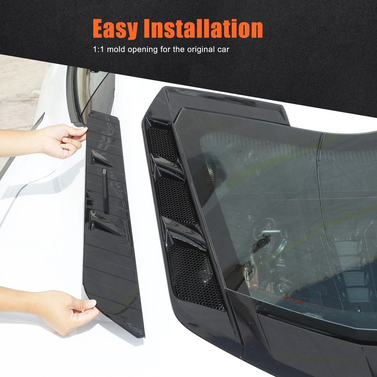 Piano Black ABS Rear Hatch Hood Wash Waterproof Seal Trim For Corvette C8 20+ US 6